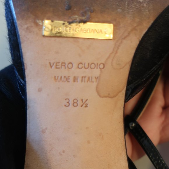 Womens D&G Dolce & Gabbana Black Pointy Leather Slingbacks 38.5 US/8.5 * - Picture 12 of 16